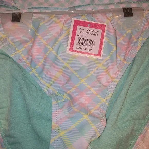 Juicy Couture Black Label Girls 2 Piece Swimsuit- Size 14 - NWT